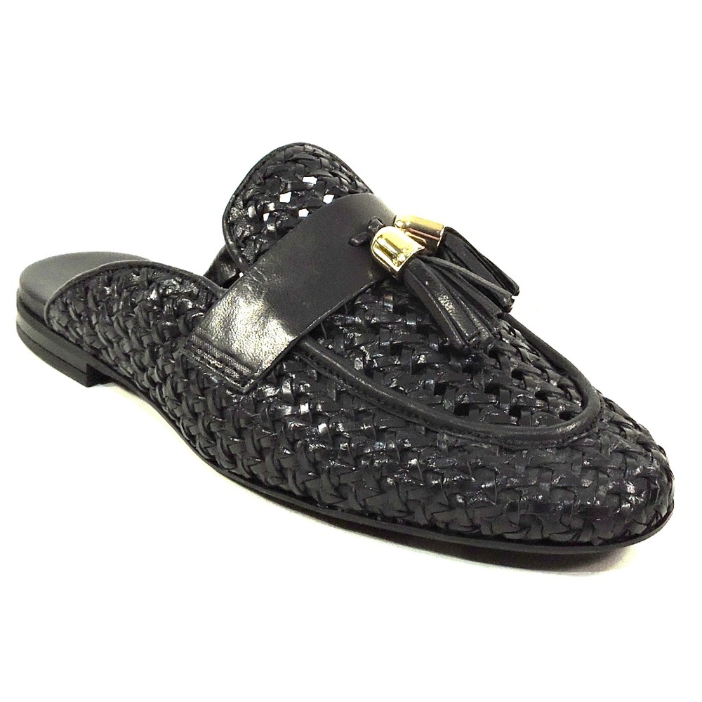 FRAU 🇮🇹 WOMEN'S VERY SOFT! BLACK LEATHER COMFORT SUMMER FASHION MULES